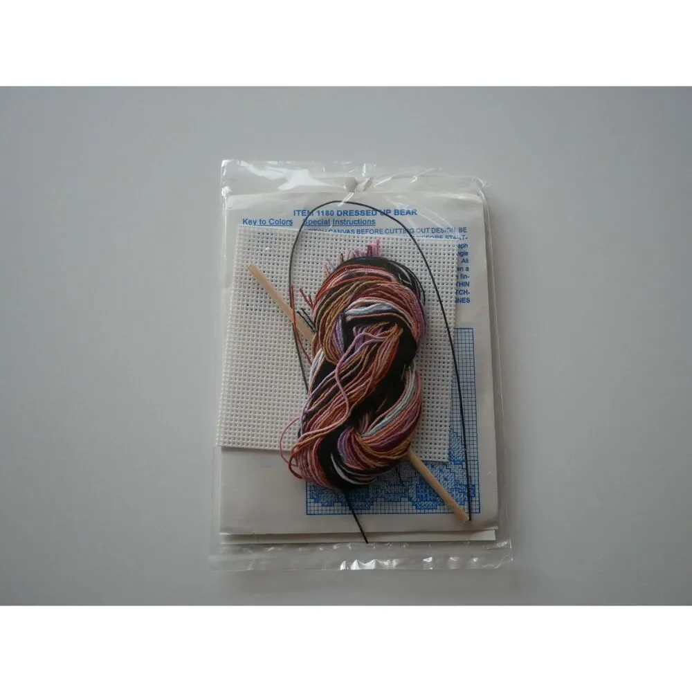 NeedleMagic Curly-Q's Dressed Up Bear Needlepoint Ornament Kit NOS